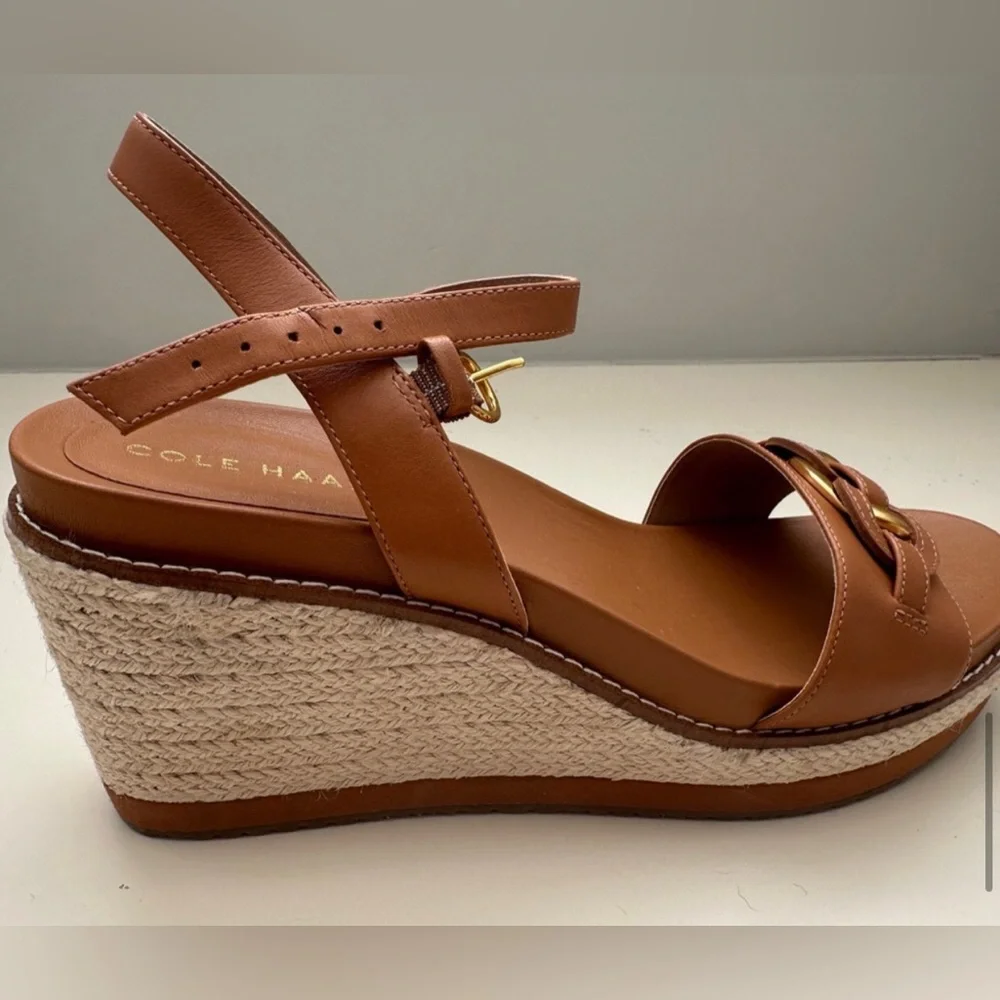 Cole Haan Cloudfeel Espadrille Link Wedge Sandal - Pecan 💞 - Picture 11 of 13